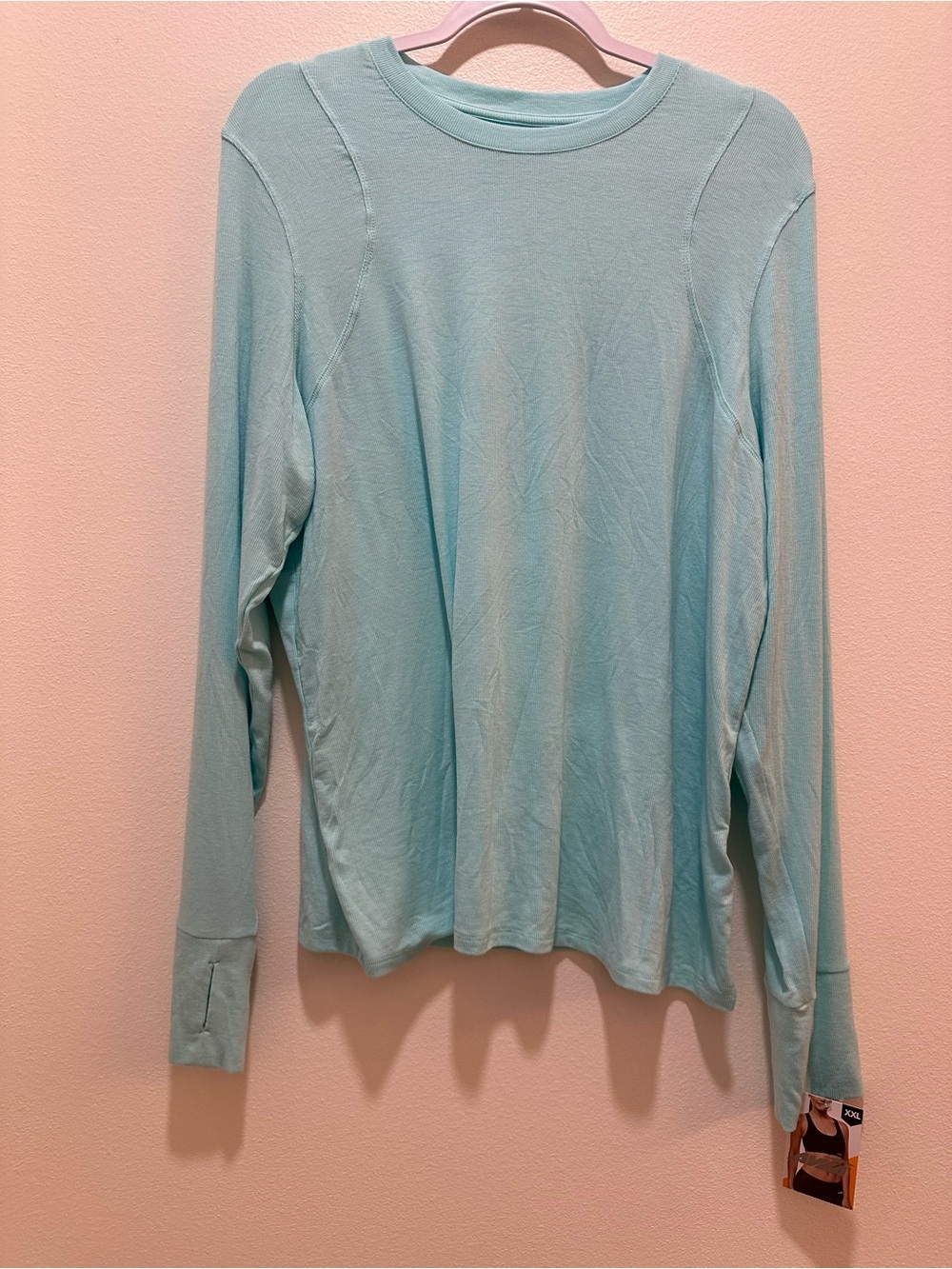 Avia Light Blue Long Sleeve Crewneck Top w/ Thumb Holes XXL